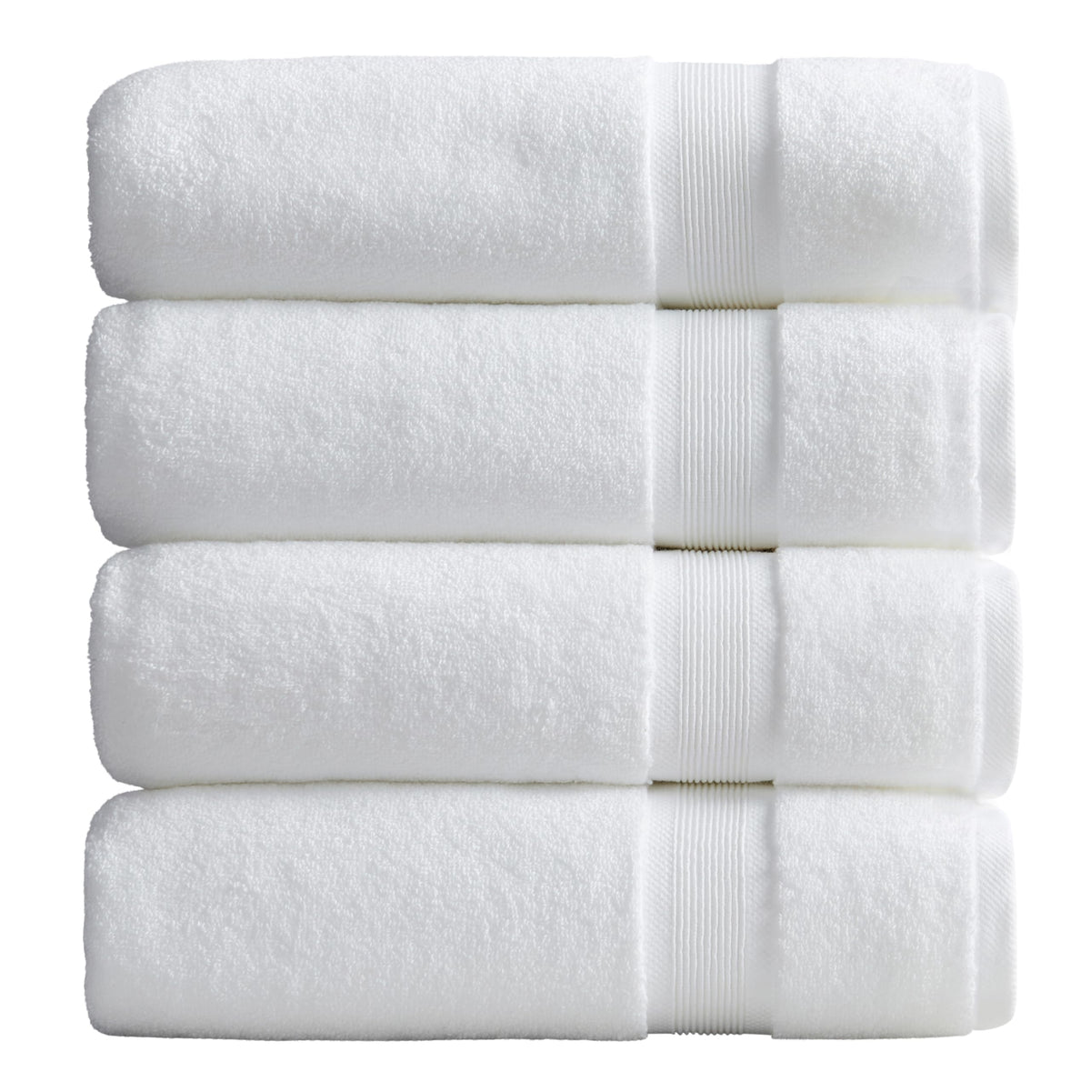 Springtree Home Luxury Bamboo Rayon Plush Bath Towel Set | 4-Pack | White