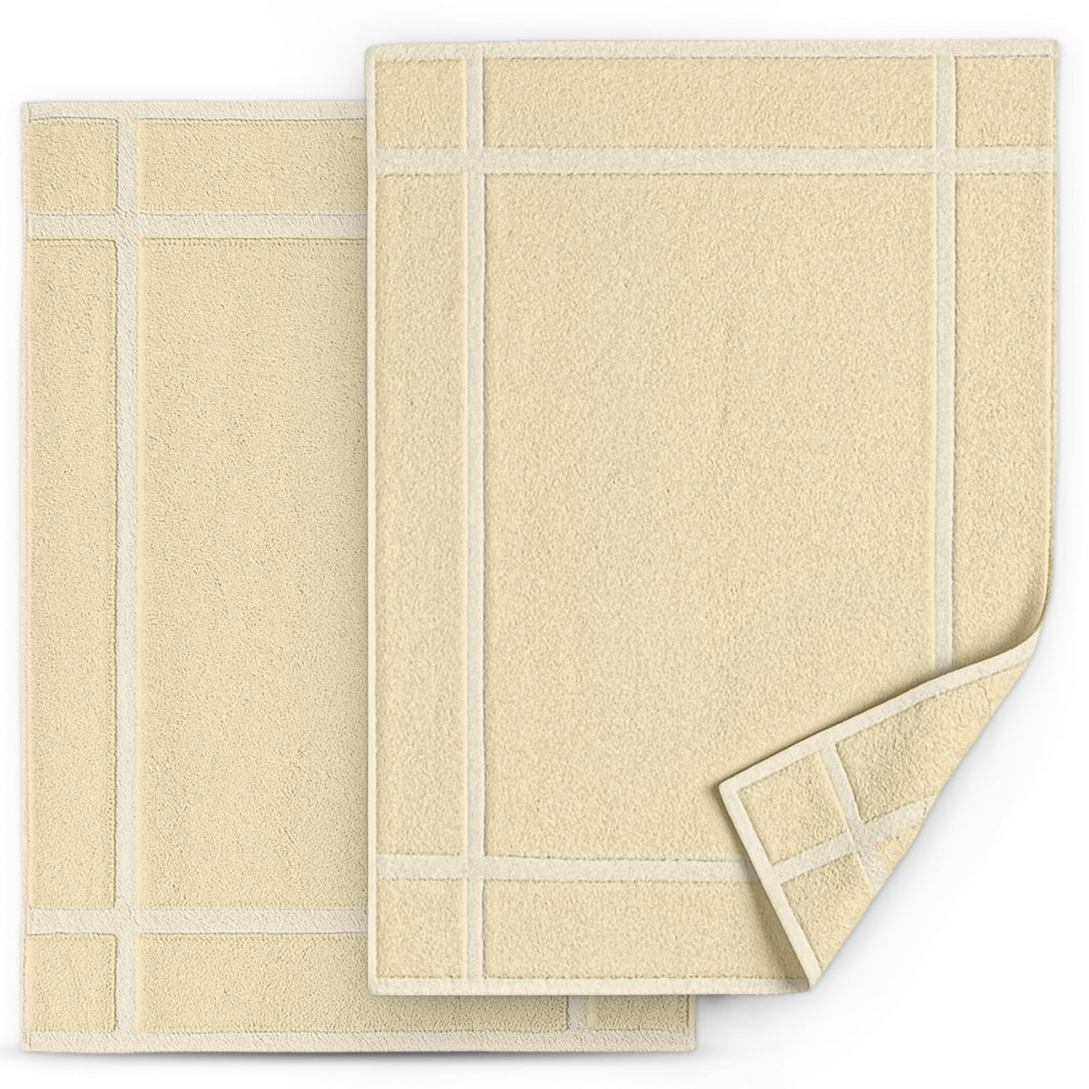 Pearl Linens 6 Pack Cotton Bath Mats for Bathroom, 20" X 30", White