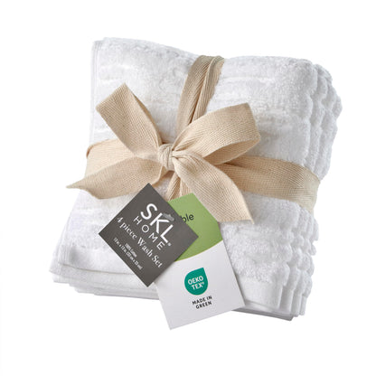 SKL Home CloudSoft Hand Towel Set, 2-Piece, 100% Cotton Luxury, Oatmeal