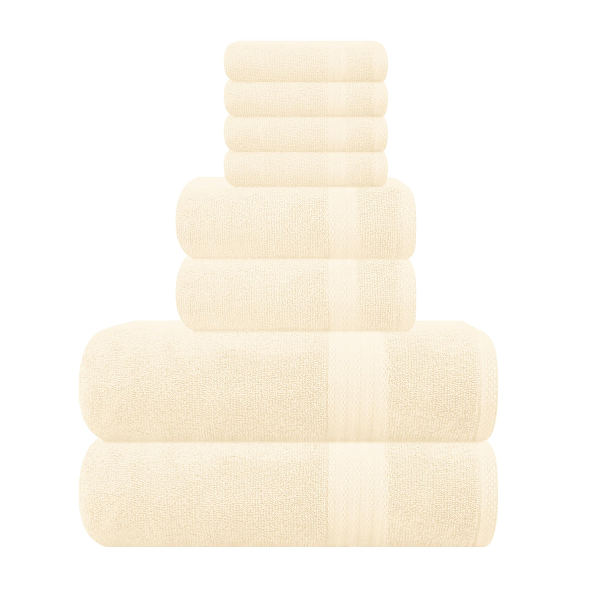 GLAMBURG Ultra Soft 8-Piece Towel Set - 100% Pure Ringspun Cotton, Contains 2 Oversized Bath Towels 27x54, 2 Hand Towels 16x28, 4 Wash Cloths 13x13 - Ideal for Everyday use, Hotel & Spa - Pink