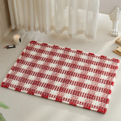 TYUU Waffle Bath Mat, Boho Bathroom Rugs Non Slip Washable, 30x20 Khaki