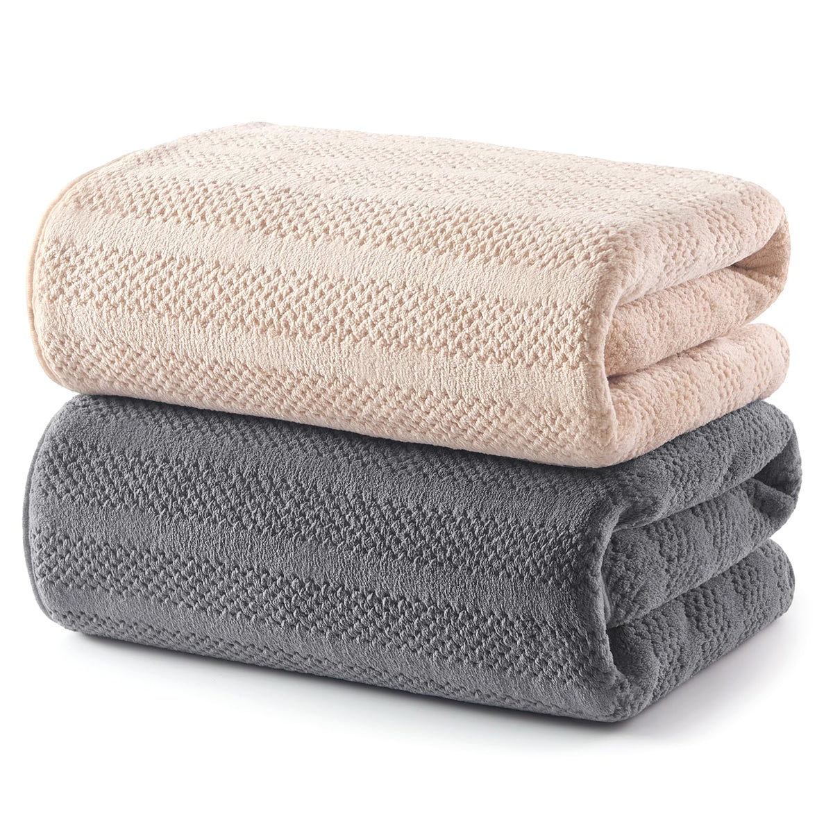 ecolook Microfiber Bath Towels Set of 4, 31 x 63 Inch Extra Large Bath Towel Set, Super Soft & Highly Absorbent, Quick Dry Lightweight Towels for Bathroom, Gym, Spa, Pool & Travel, Gray