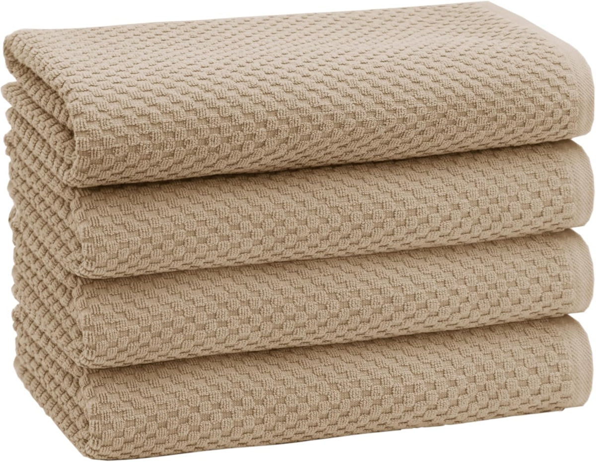 COTTON CRAFT Euro Spa Waffle Weave Bath Towels - Set of 4 Linen Towels