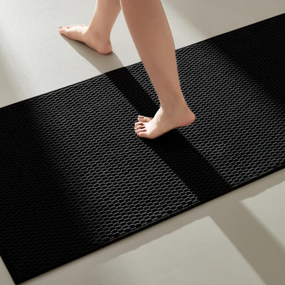 TYUU Bathroom Rugs Non Slip Washable, Super Absorbent Thin Bath Mat Small Quick Dry Low Pile Bathroom Rug, White 16"x24" / 1'4" x 2'