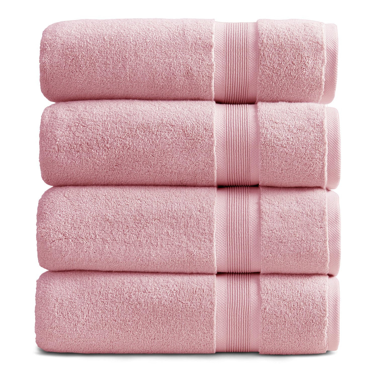 Springtree Home Luxury Bamboo Rayon Plush Bath Towel Set | 4-Pack | White