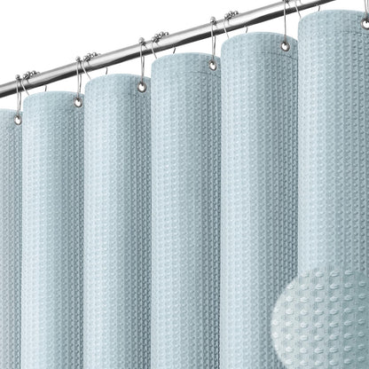 Dynamene Waffle Shower Curtain 256 GSM Heavy Duty Fabric 72"x72" Sage Green