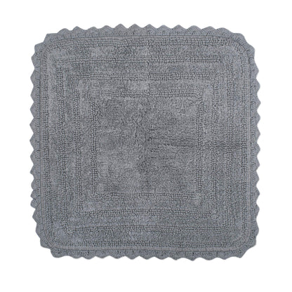 DII Crochet Collection Reversible Bath Mat, Small Oval, 17x24, White