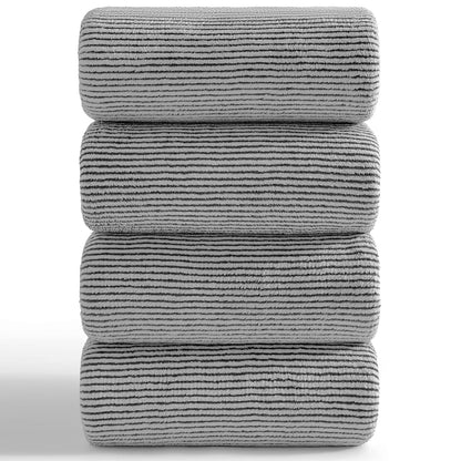 4 Piece Bath Towel Set 35"x70"Oversized Bath Towel for Bathroom Ultra Soft Fluffy Extra Large Bath Sheet Luxury Premium Bathroom Towel Highly Absorbent Quick Dry Shower Towel for Hotel Spa,Black White