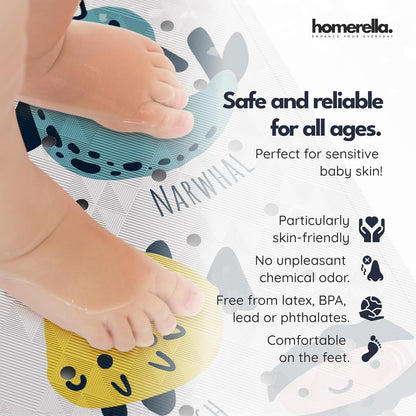 homerella Bathtub Mat Non Slip Kids 40x16 Baby Bath Mat Non Slip Anti Mold