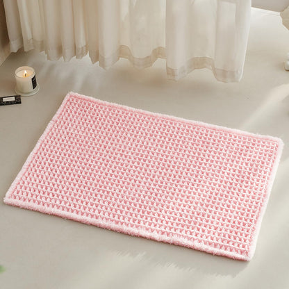 TYUU Waffle Bath Mat, Boho Bathroom Rugs Non Slip Washable, 30x20 Khaki