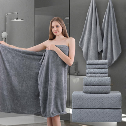 Ycosy 8-Piece Bath Towels Set,2 Oversized Bath Sheet,2 Hand Towels and 4 Washcloths - 600 GSM Soft Microfiber Highly Absorbent Quick Dry Shower Towel Collection for Bathroom Hotel and Spa,Mint Green