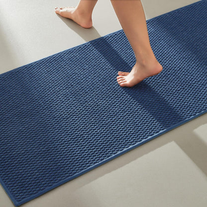 TYUU Bathroom Rugs Non Slip Washable, Super Absorbent Thin Bath Mat Small Quick Dry Low Pile Bathroom Rug, White 16"x24" / 1'4" x 2'