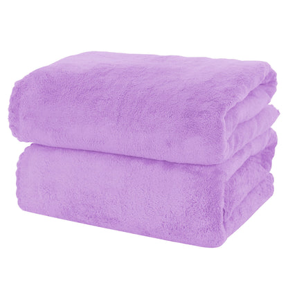 MOONQUEEN 2 Pack Premium Bath Towel Set - Quick Drying - Microfiber Coral Velvet Highly Absorbent Towels - Multipurpose Use as Bath Fitness, Bathroom, Shower, Sports, Yoga Towel (Grey)