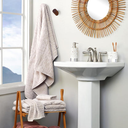 SKL Home CloudSoft Hand Towel Set, 2-Piece, 100% Cotton Luxury, Oatmeal