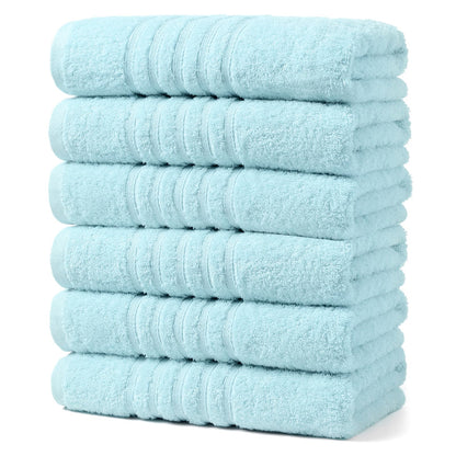 Aibaser Viscose from Bamboo and Cotton Bath Towels Set of 6-27x54 Inch Ultra Soft, Highly Absorbent Large Shower Towels for Bathroom, Spa & Gym