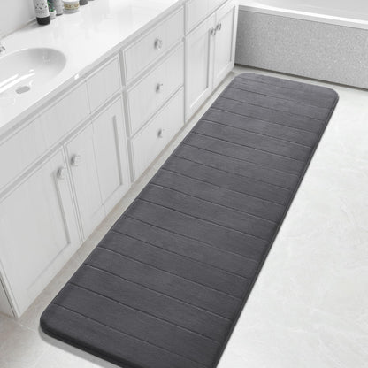Yimobra Memory Foam Bath Mat, Super Soft & Absorbent Bathroom Rug, Grey