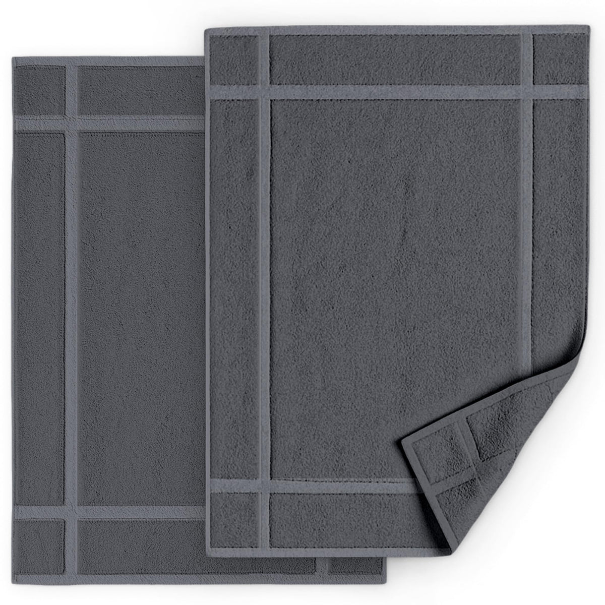 Pearl Linens 6 Pack Cotton Bath Mats for Bathroom, 20" X 30", White