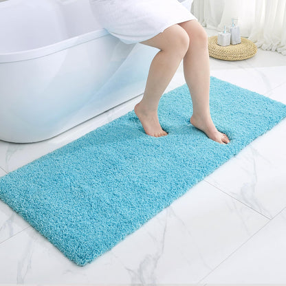 Disolla White Bathroom Rugs 17x24, Microfiber Non-Slip Plush Small Bath Mat