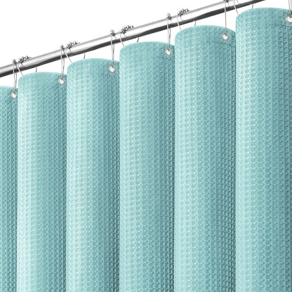 Dynamene Waffle Shower Curtain 256 GSM Heavy Duty Fabric 72"x72" Sage Green