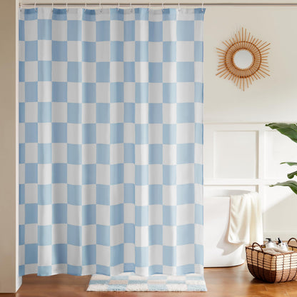 Ohocut Checkered Shower Curtain, Sage Green Shower Curtains for Bathroom, Cute Retro Checkboard Shower Curtain Vintage Aesthetic, Washable Fabric Bath Curtain 72''x72''