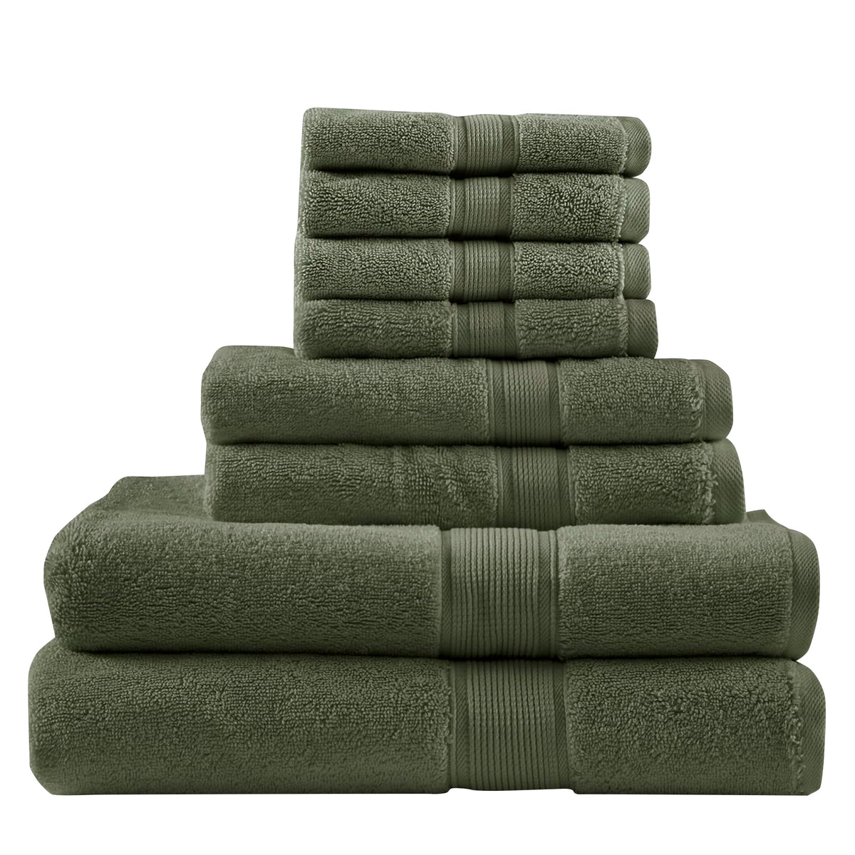 Madison Park 800GSM 100% Cotton Bathroom Bath Towel Set of 8, Natural