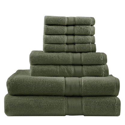 Madison Park 800GSM 100% Cotton Bathroom Bath Towel Set of 8, Natural