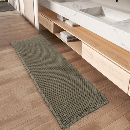 Upgraded Waffle Bath Mat Ultra Absorbent Non Slip Bathroom Mat, 17" x 24"