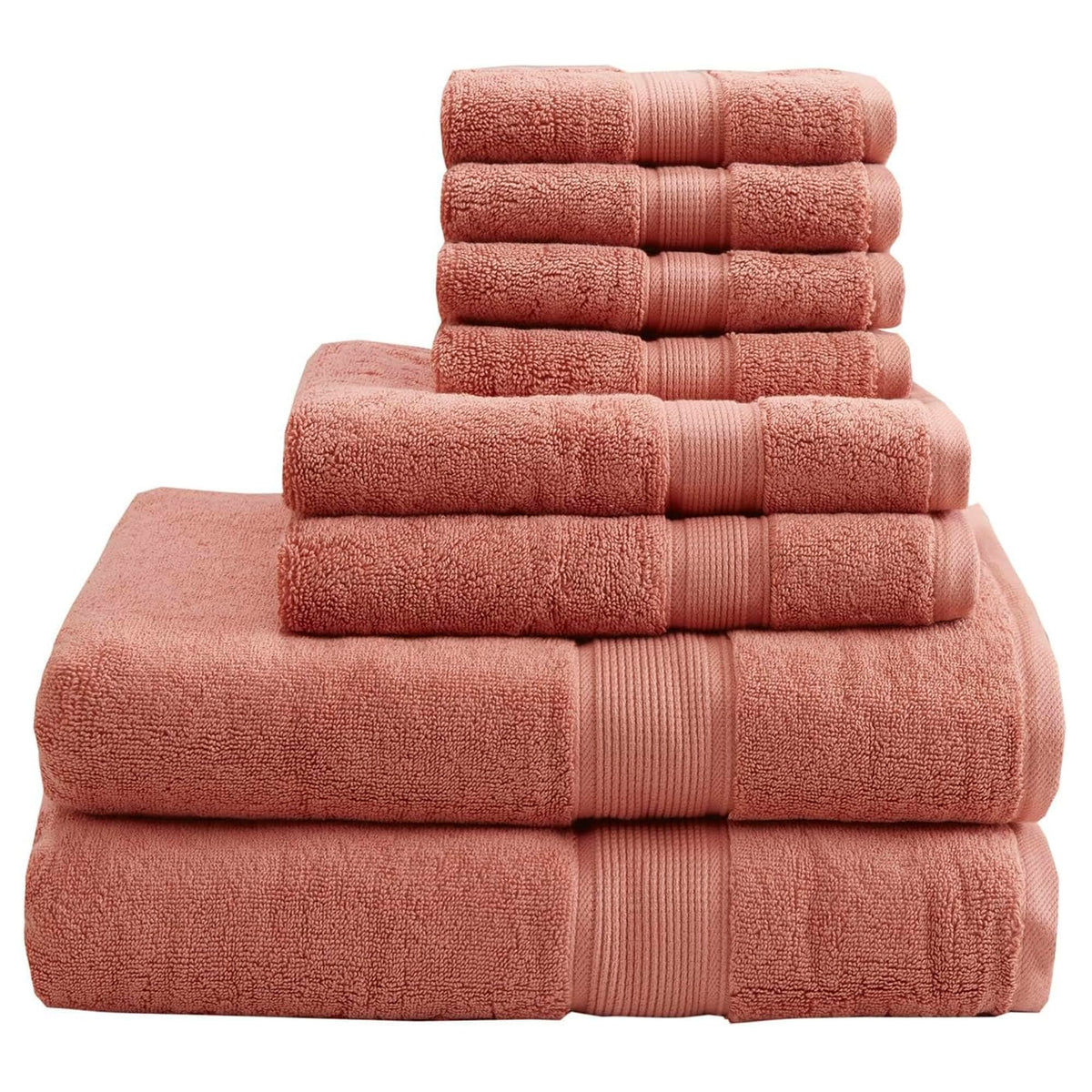 Madison Park 800GSM 100% Cotton Bathroom Bath Towel Set of 8, Natural