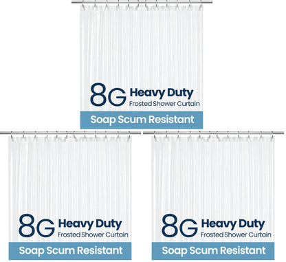 LiBa Shower Curtain PEVA 8G, 72x72 Inch Waterproof White