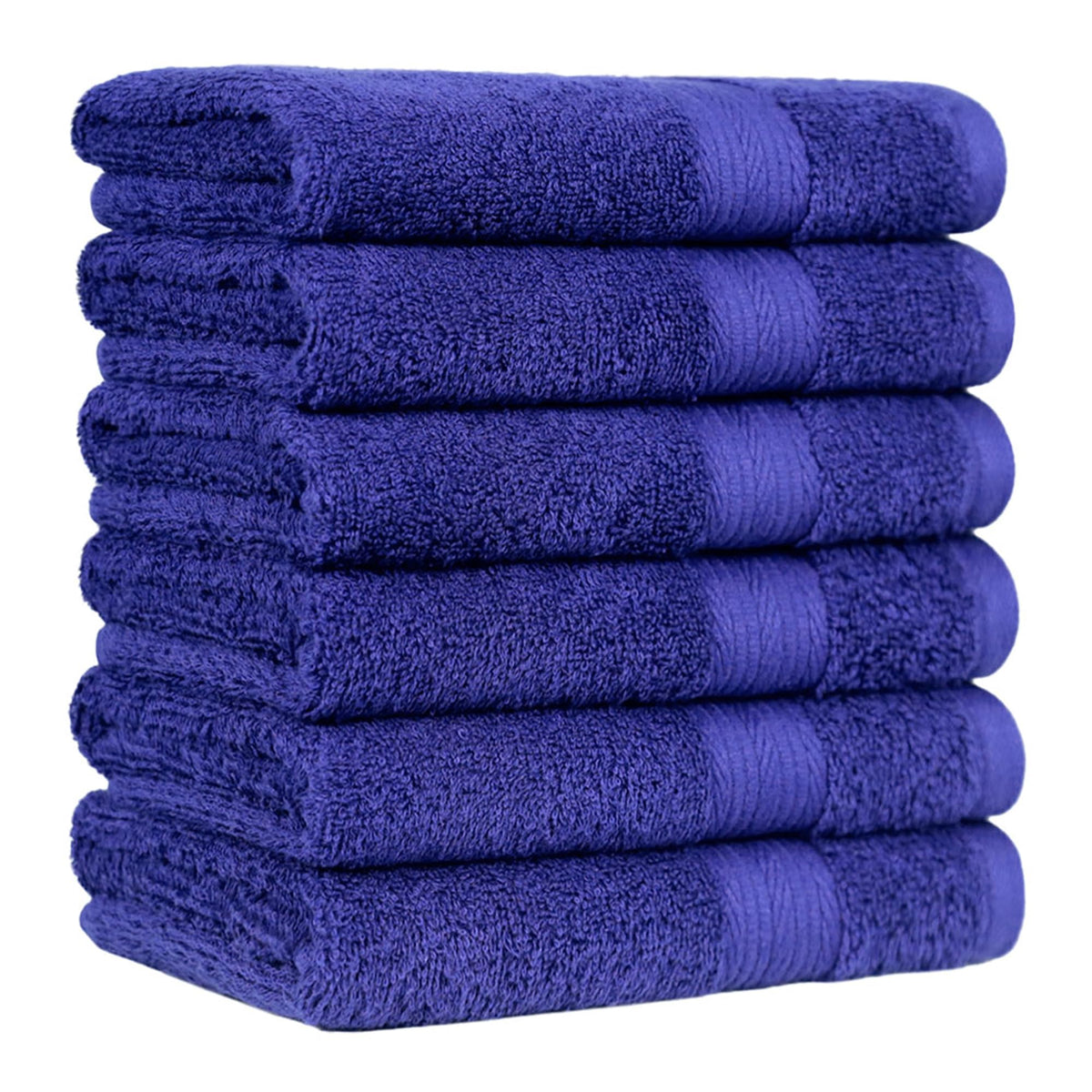 Amazon Basics 6-Piece Oversized Highly Absorbent Fade-Resistant Towel Set, 100% Cotton Towels for Bathroom, Soft, 2 Bath Towels, 2 Hand Towels, 2 Washcloths, White