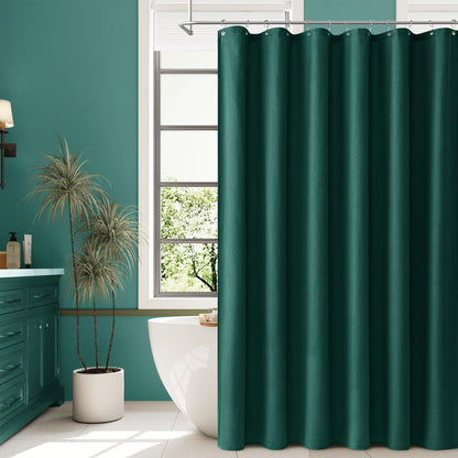 Naturoom Linen Shower Curtain 72 Inch Long for Bathroom Beige 1 Panel