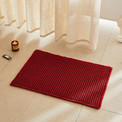 TYUU Waffle Bath Mat, Boho Bathroom Rugs Non Slip Washable, 30x20 Khaki