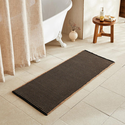 TYUU Waffle Bath Mat, Boho Bathroom Rugs Non Slip Washable, 30x20 Khaki