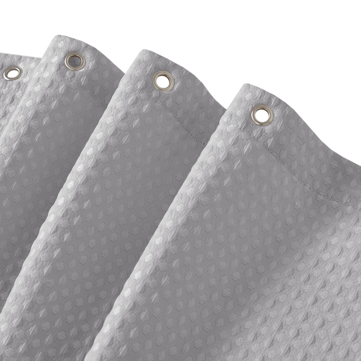 Madison Park Spa Waffle Shower Curtain for Bathroom, 72 x 72, Grey