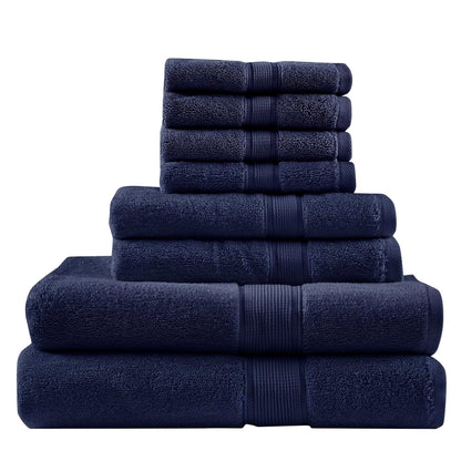 Madison Park 800GSM 100% Cotton Bathroom Bath Towel Set of 8, Natural
