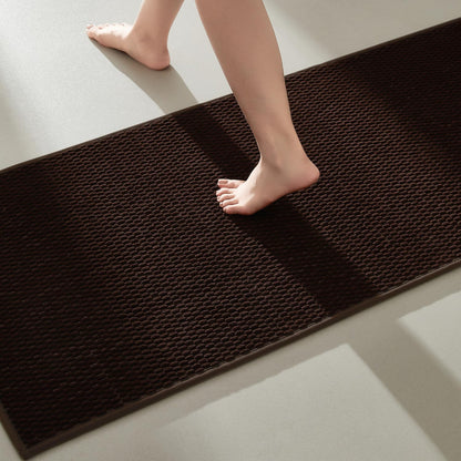 TYUU Bathroom Rugs Non Slip Washable, Super Absorbent Thin Bath Mat Small Quick Dry Low Pile Bathroom Rug, White 16"x24" / 1'4" x 2'