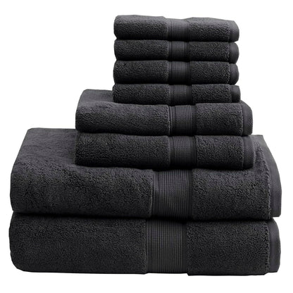 Madison Park 800GSM 100% Cotton Bathroom Bath Towel Set of 8, Natural