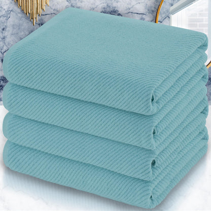 VOOVA & MOVAS 6PC Towel Set, 100% Cotton, Aqua Teal
