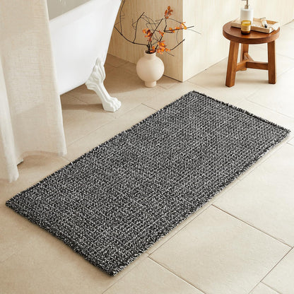 TYUU Waffle Bath Mat, Boho Bathroom Rugs Non Slip Washable, 30x20 Khaki