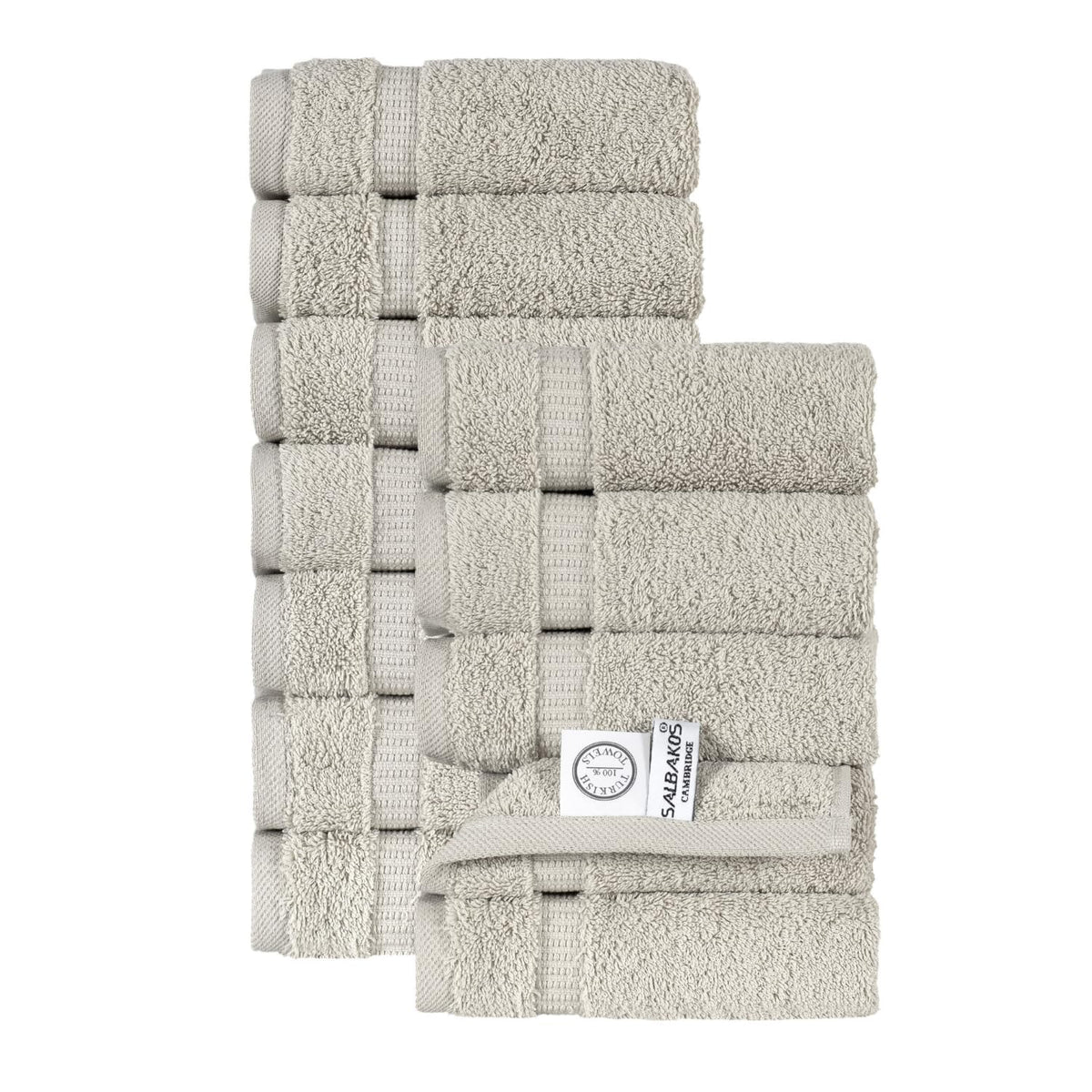 SALBAKOS 4-Piece 100% Turkish Cotton Bath Towels, 27x54 inch, White