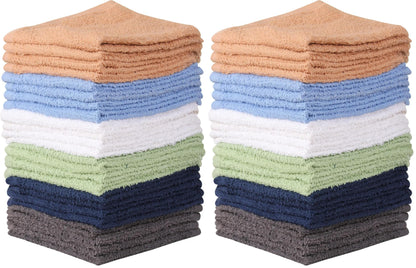 Towel and Linen Mart 100% Cotton 6 Pack Bath Towel Set, Quick Dry, Super Absorbent, Light Weight, Soft, (27 x 54 Pack of 6) Beige, White, Grey, Sky Blue, SAGE Green, Navy
