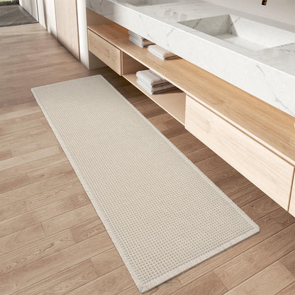 Upgraded Waffle Bath Mat Ultra Absorbent Non Slip Bathroom Mat, 17" x 24"