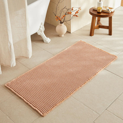 TYUU Waffle Bath Mat, Boho Bathroom Rugs Non Slip Washable, 30x20 Khaki