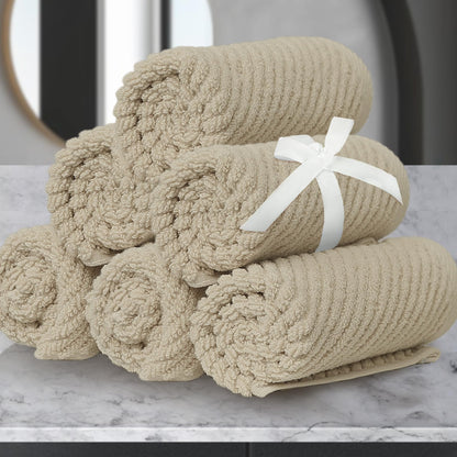 VOOVA & MOVAS 6PC Towel Set, 100% Cotton, Aqua Teal