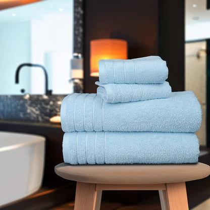 Tens Towels 8 Piece Towel Set, 2 XL Bath, 2 Hand, 4 Washcloth, Sky Blue