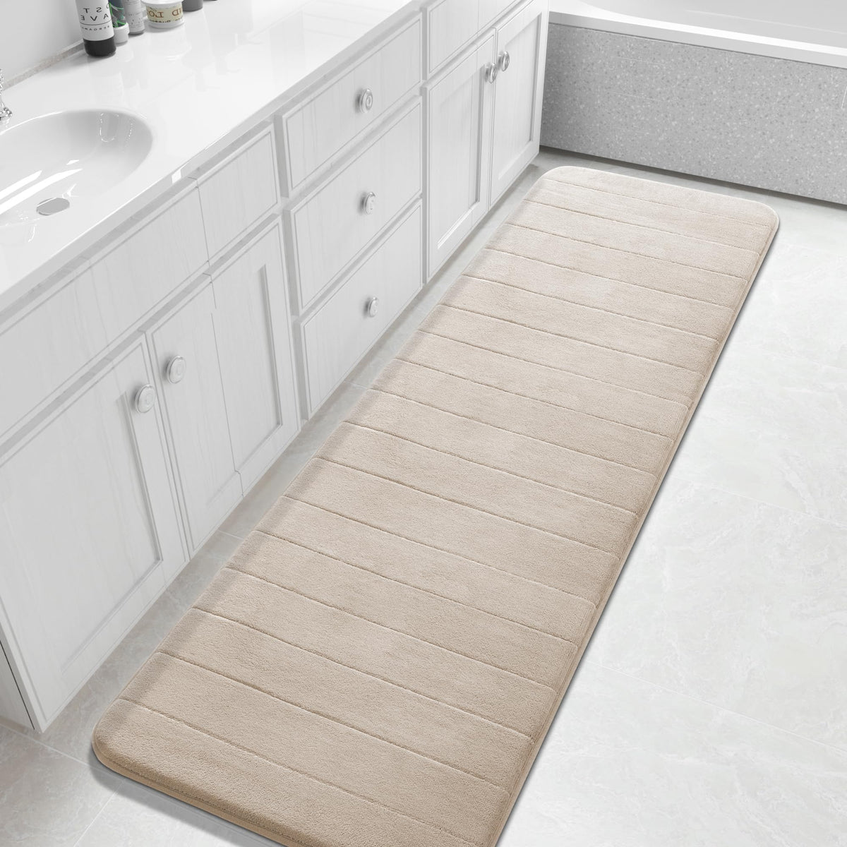 Yimobra Memory Foam Bath Mat, Super Soft & Absorbent Bathroom Rug, Grey