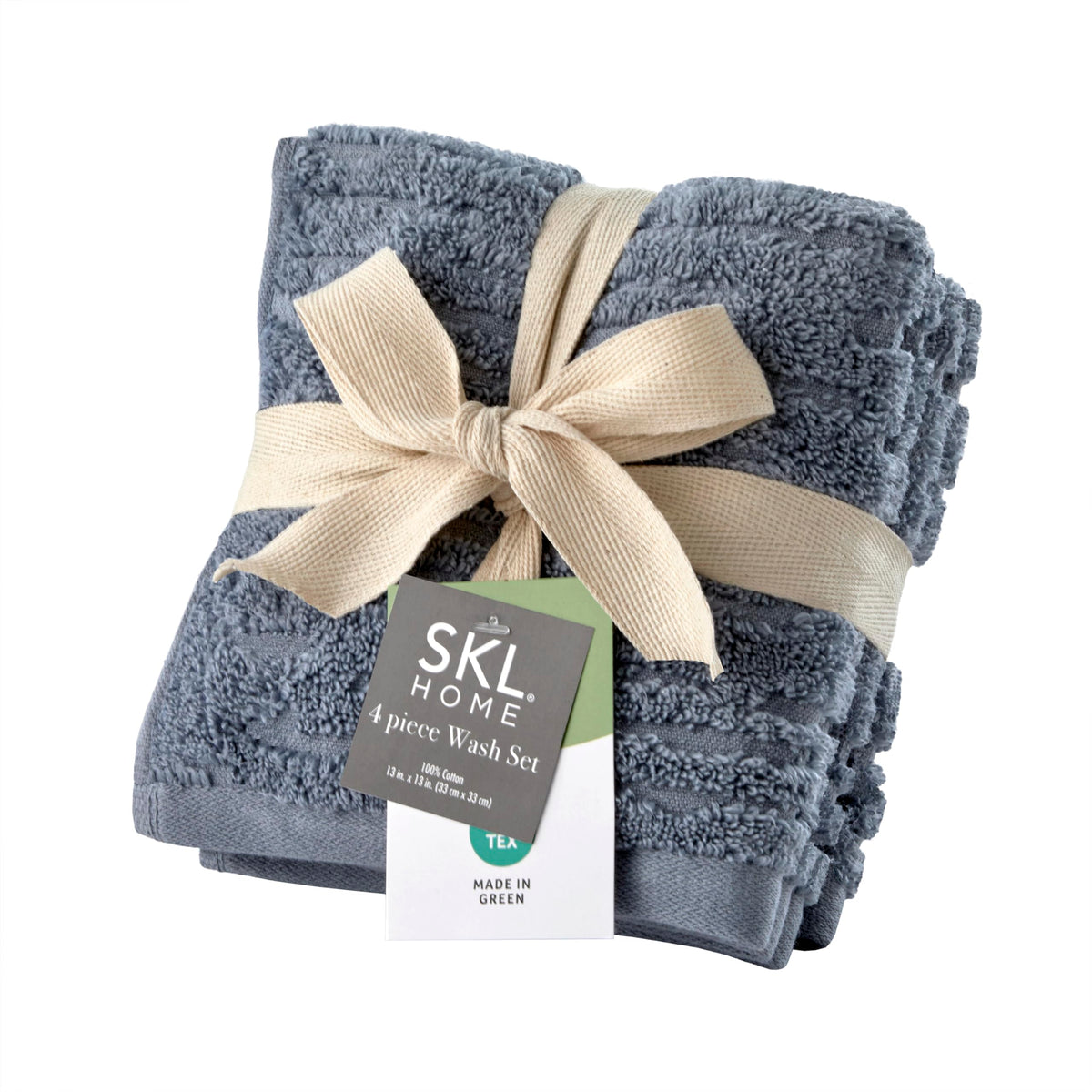 SKL Home CloudSoft Hand Towel Set, 2-Piece, 100% Cotton Luxury, Oatmeal