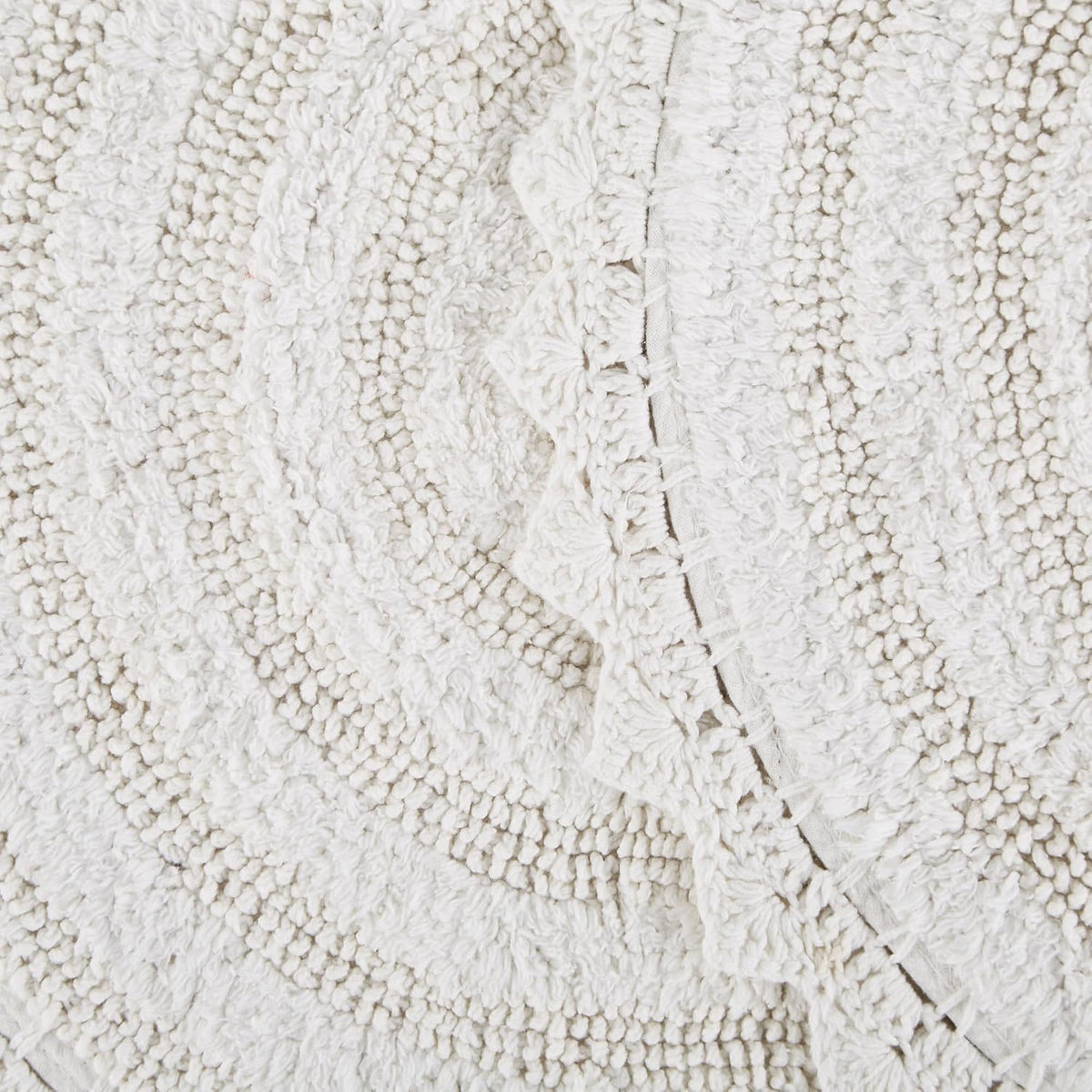 DII Crochet Collection Reversible Bath Mat, Small Oval, 17x24, White