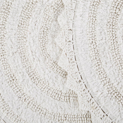 DII Crochet Collection Reversible Bath Mat, Small Oval, 17x24, White