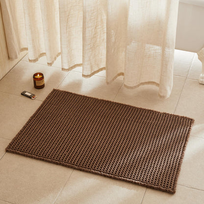 TYUU Waffle Bath Mat, Boho Bathroom Rugs Non Slip Washable, 30x20 Khaki